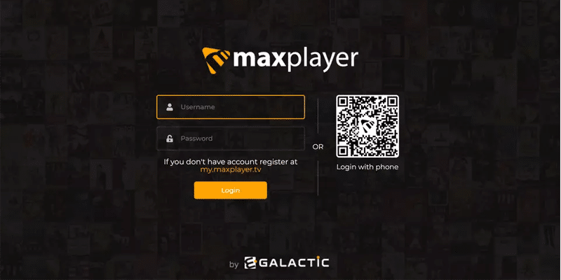 MAX Player prijava korisničkim imenom i lozinkom